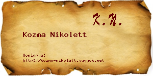 Kozma Nikolett névjegykártya